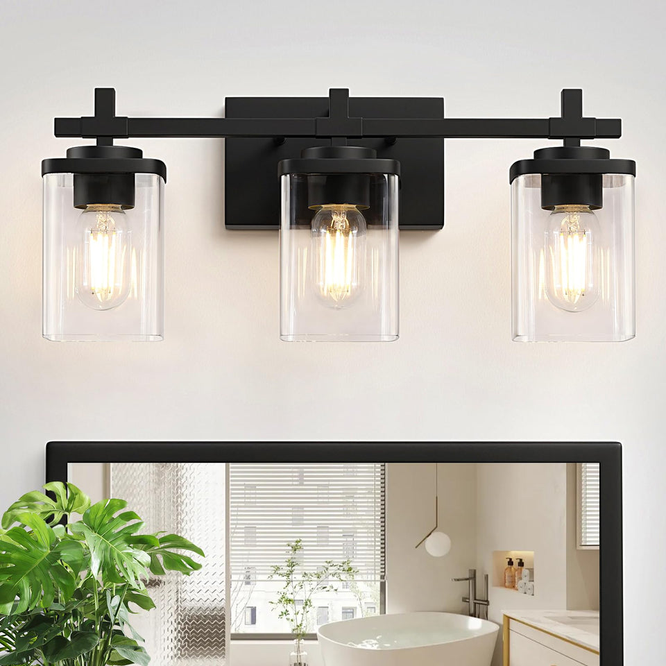 Spiglamm 3-lights bathroom vanity over mirror for bright, even illumination