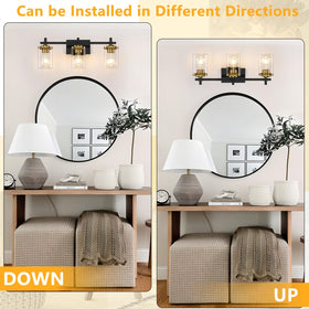 Spiglamm brushed gold vanity light elevates bathroom style with durable metal construction