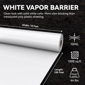 Spirecover heavy-duty 10 mil plastic sheeting for durable crawl space protection.