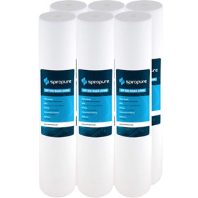 SpiroPure SP-DD-5005-20BB cartridge packaging shows six-pack convenience for replacement