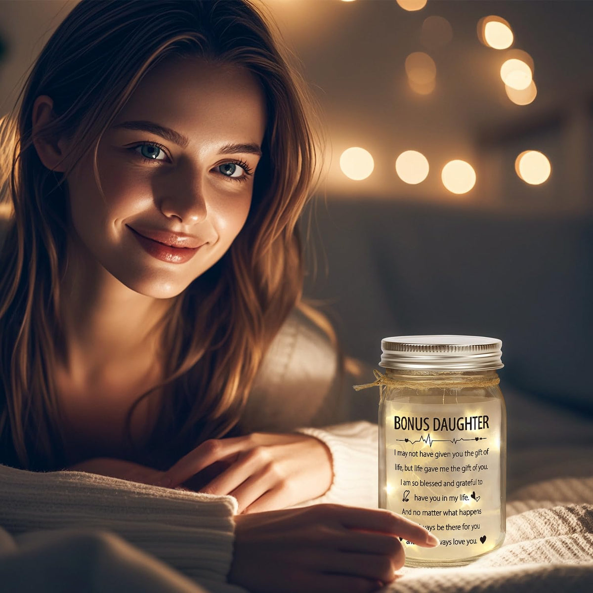 Splendest mason jar night light emits a warm, starry glow