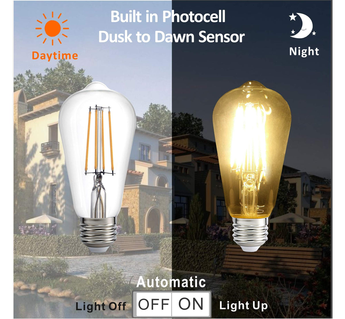 Spolico Dusk to Dawn garden path bulb provides effortless lighting as days darken.