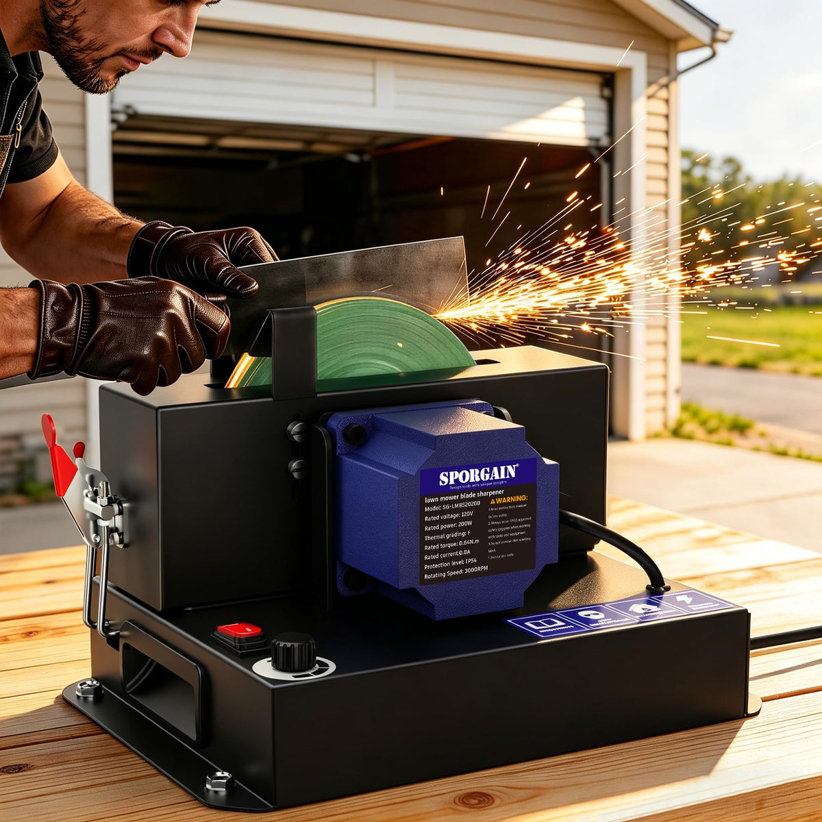 SporGain easy-assembly design supports home and workshop blade maintenance.