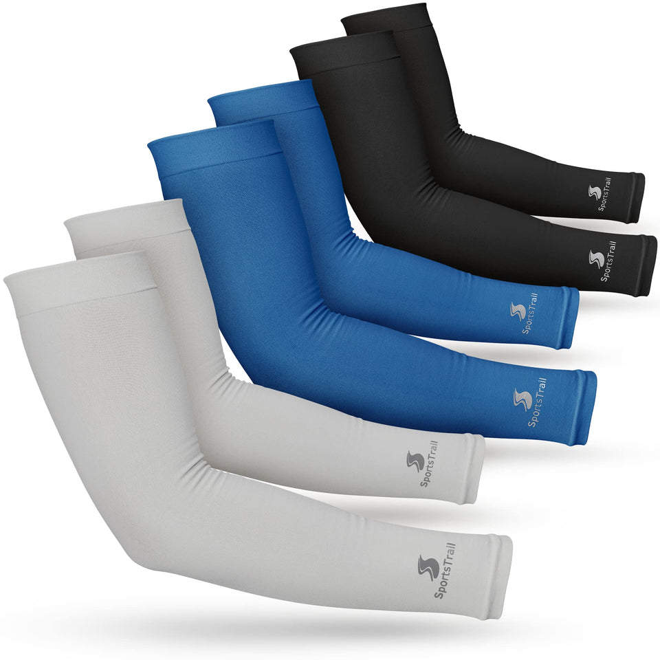 Sportstrail cooling arm sleeve closeup highlighting seamless fit for all-day comfort.