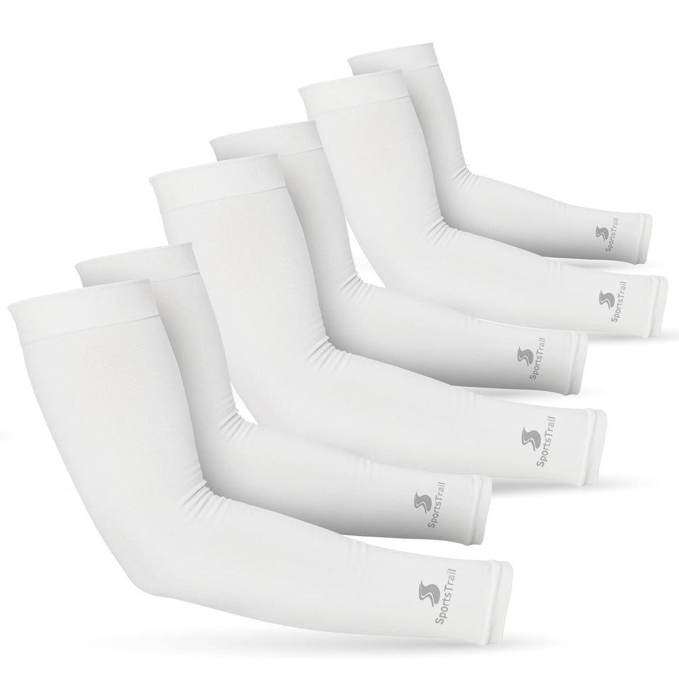 SportsTrail cooling arm sleeves in breathable fabric ready for workouts.