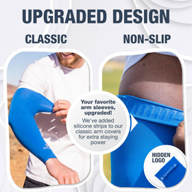 SportsTrail cooling, breathable arm sleeves keep skin comfortable during training.