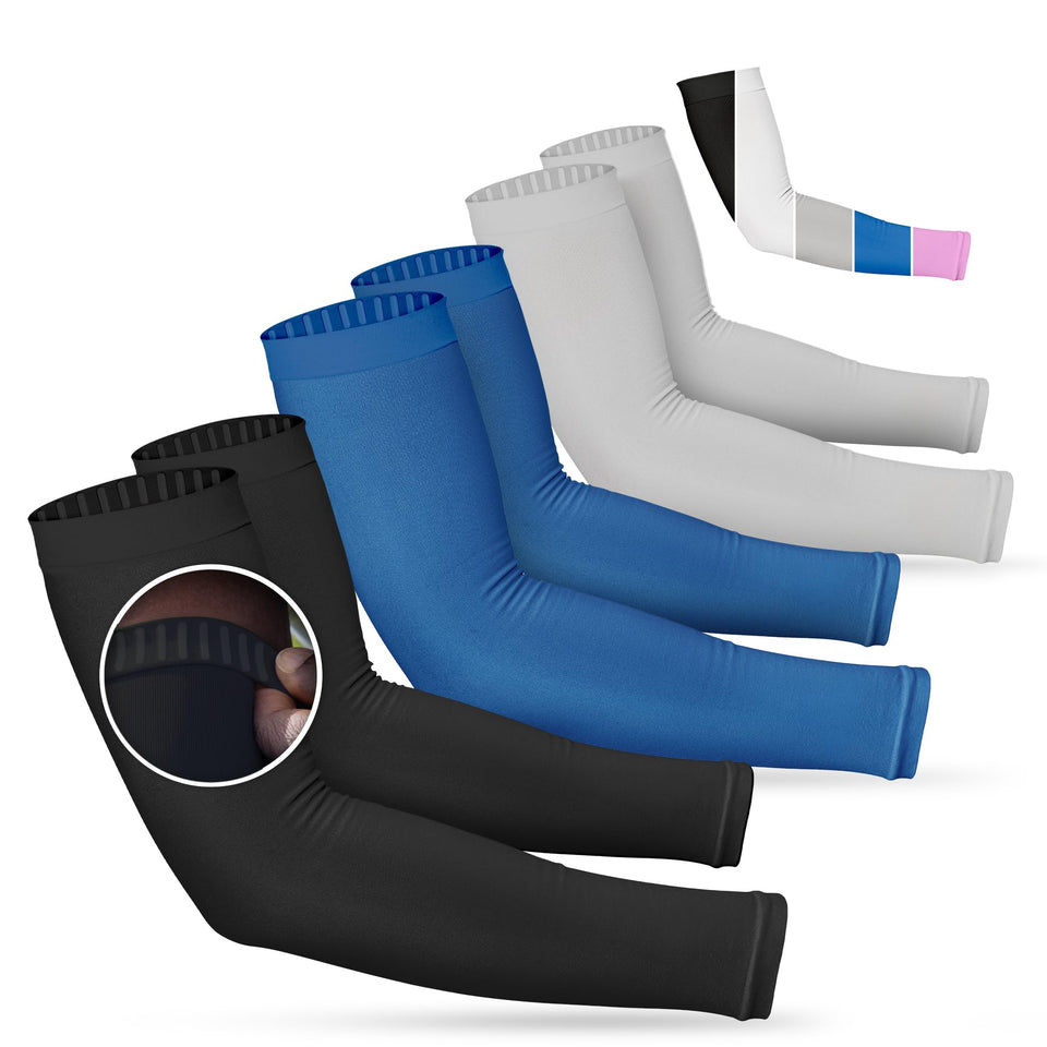 SportsTrail non-slip arm sleeve close-up showing secure fit for active days