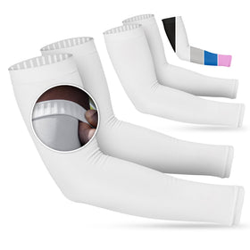 SportsTrail non-slip arm sleeves closeup demonstrating secure fit for runs