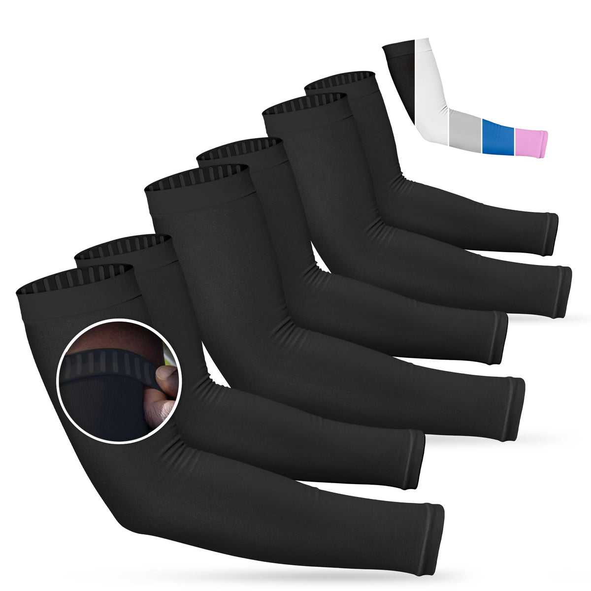 SportsTrail non-slip cooling arm sleeves provide sun protection and stay in place during play.