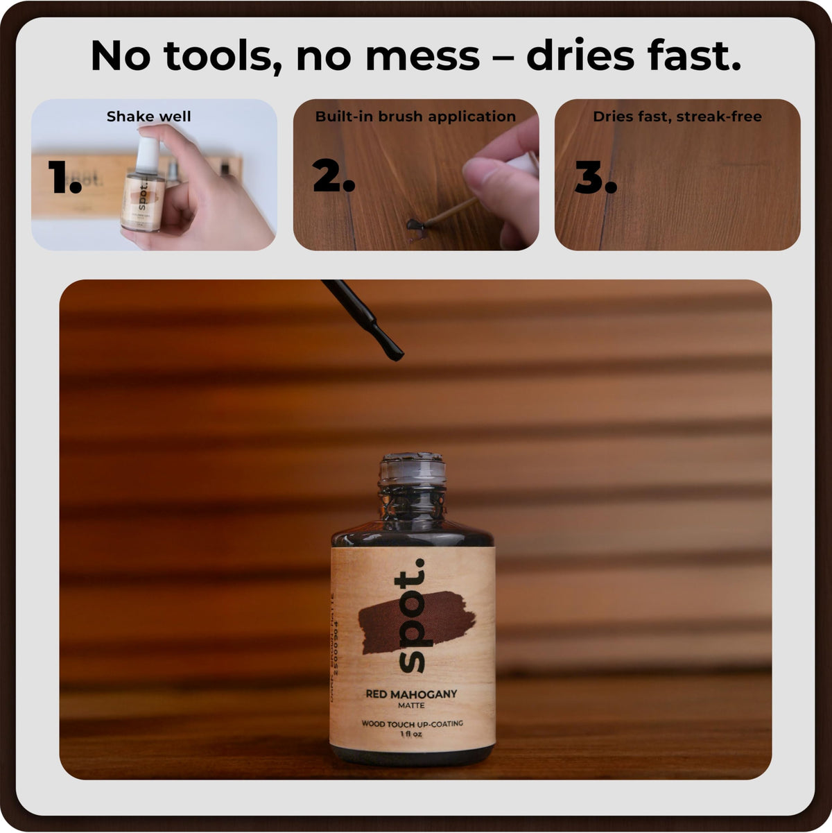 Spot brush-on kit close-up showcases built-in brush for guided application.