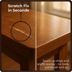 Spot Dark Brown Wood Stain Repair Kit red mahogany bottle for a warm look.