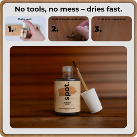 Spot Light Brown Wood Stain Kit built-in brush ensures precise grain-aligned application