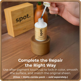 Spot Light Brown Wood Stain Kit blends with surrounding grain for a natural look