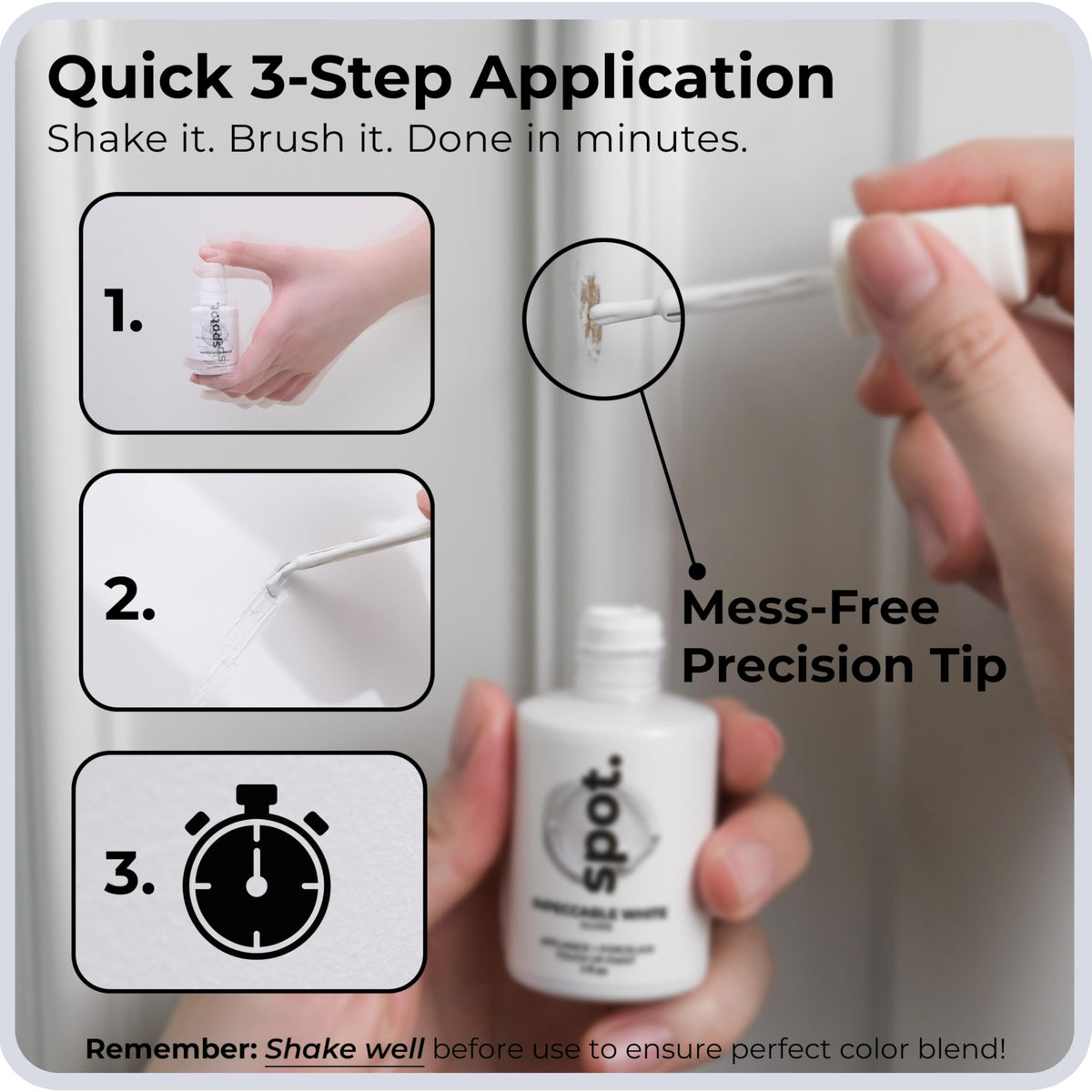 spot tile crack repair demonstrating seamless coverage on glossy surfaces.
