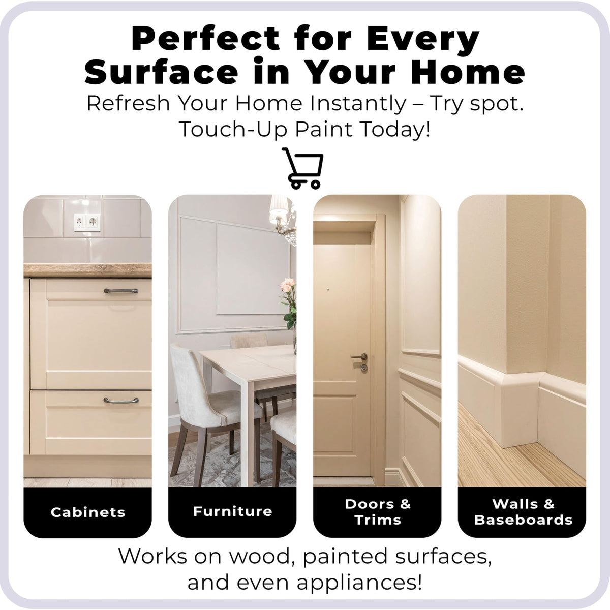 Spot. white shade with brush provides a clean, low-odor finish.