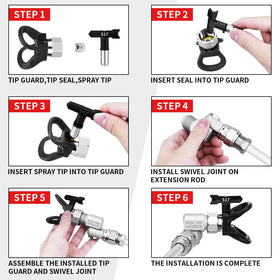 Spray Freely swivel joint provides flexible angle painting.