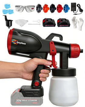 SprayHaven cordless paint sprayer setup enables quick DIY painting at home