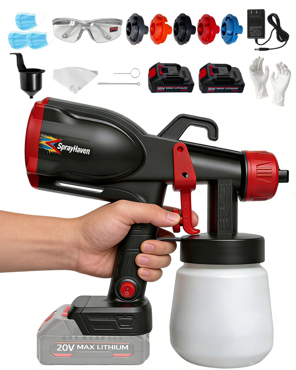 SprayHaven cordless paint sprayer setup enables quick DIY painting at home