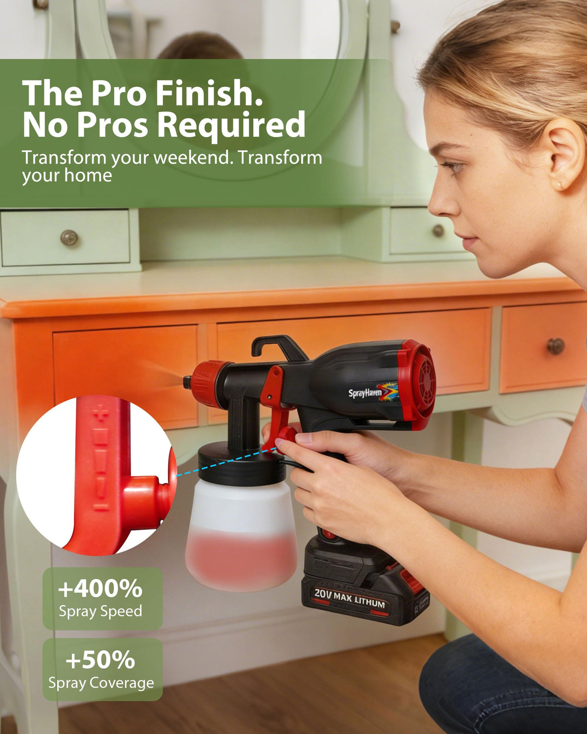 SprayHaven dual battery pack powering portable painting sessions