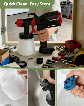 SprayHaven unit demonstrating three spray patterns for textures