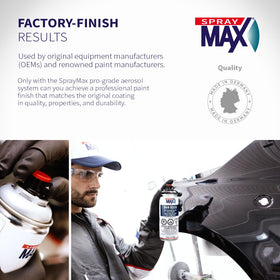 SprayMax 2K Topcoat demonstrates chemical resistance on coated metal.