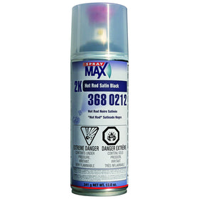 SprayMax satin black finish resists UV and chemicals on exposed surfaces.