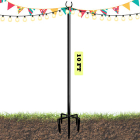 Sprimden 10ft light pole with a stable five-prong base for outdoors.