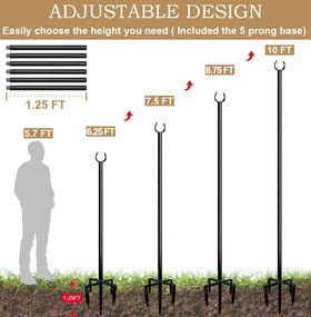 Sprimden outdoor pole assembly demonstrates secure in-ground installation.