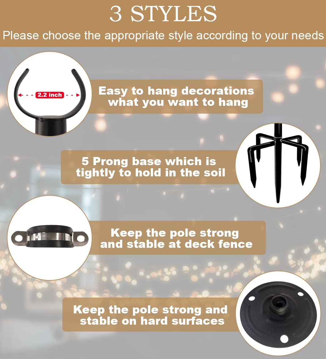 Sprimden pole with rust-proof black powder coat for durable outdoor use.