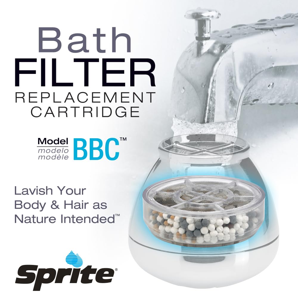 Sprite BBC filter in use in Sprite Pure Bath system for smoother bathwater.