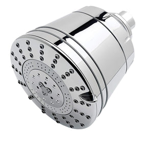 Sprite Showers Pure chrome front view, 7 settings for customized showers with chlorine filtration.