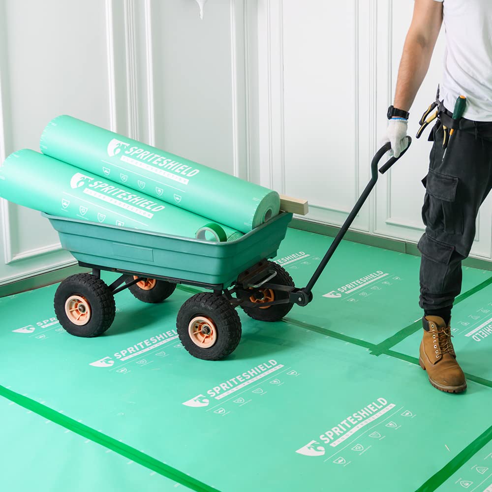 Spriteshield hardwood floor protection setup preserving wood during work