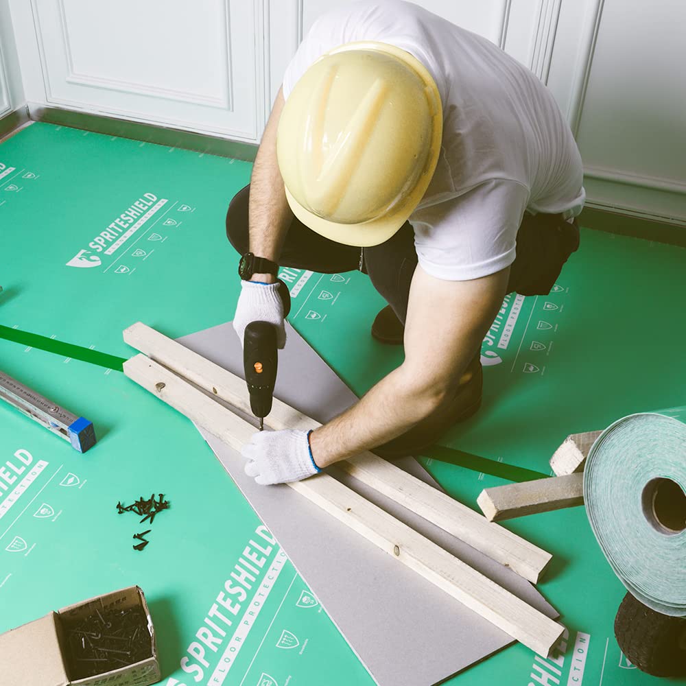 Spriteshield tile floor protection application guarding tile and grout