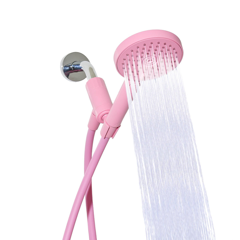 Sproos handheld shower head with Monsoon spray for full-coverage rinse.