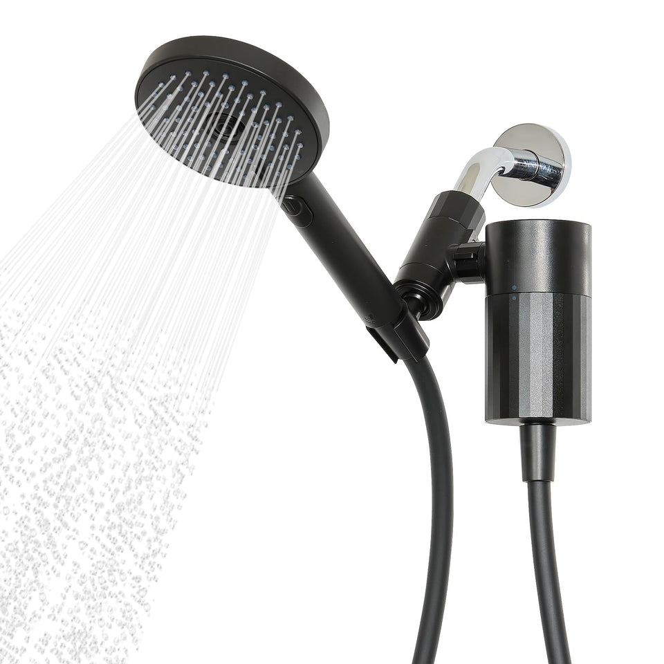 Sproos handheld showerhead with filter set for cleaner, softer water.