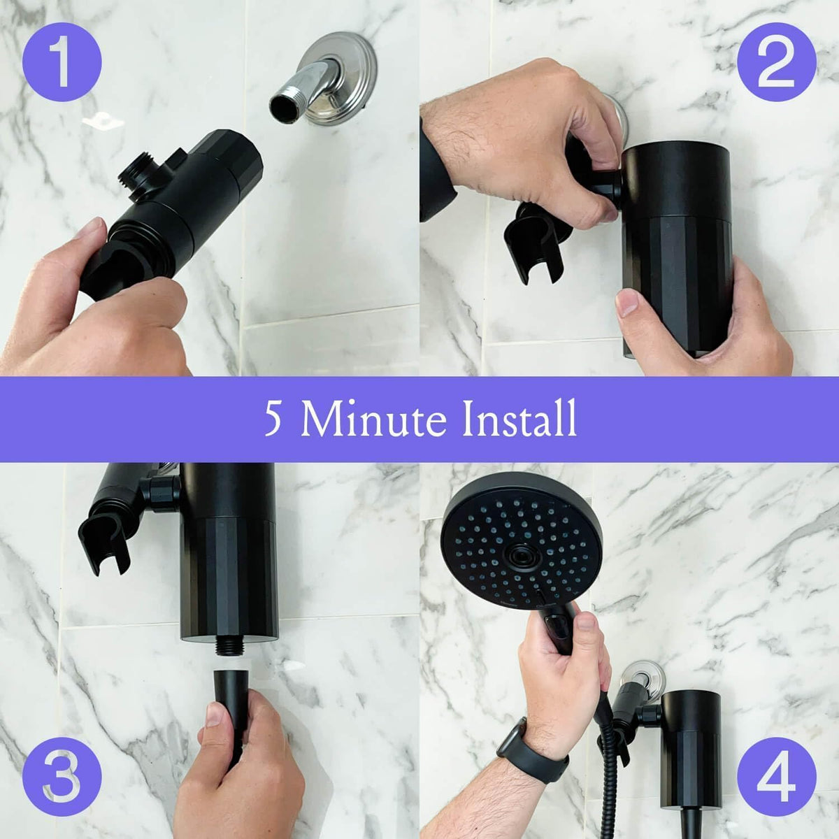 Sproos pause button helps conserve water while shampooing