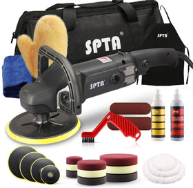 SPTA Buffer Polisher 7in frontal view highlighting the motor for fast detailing.