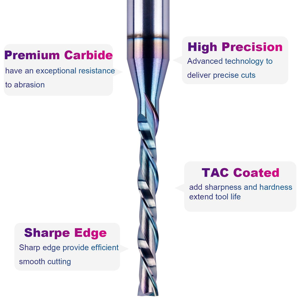 SpeTool downcut bit suitable for softwood, hardwood, plywood and laminate