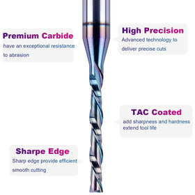 SpeTool downcut bit suitable for softwood, hardwood, plywood and laminate
