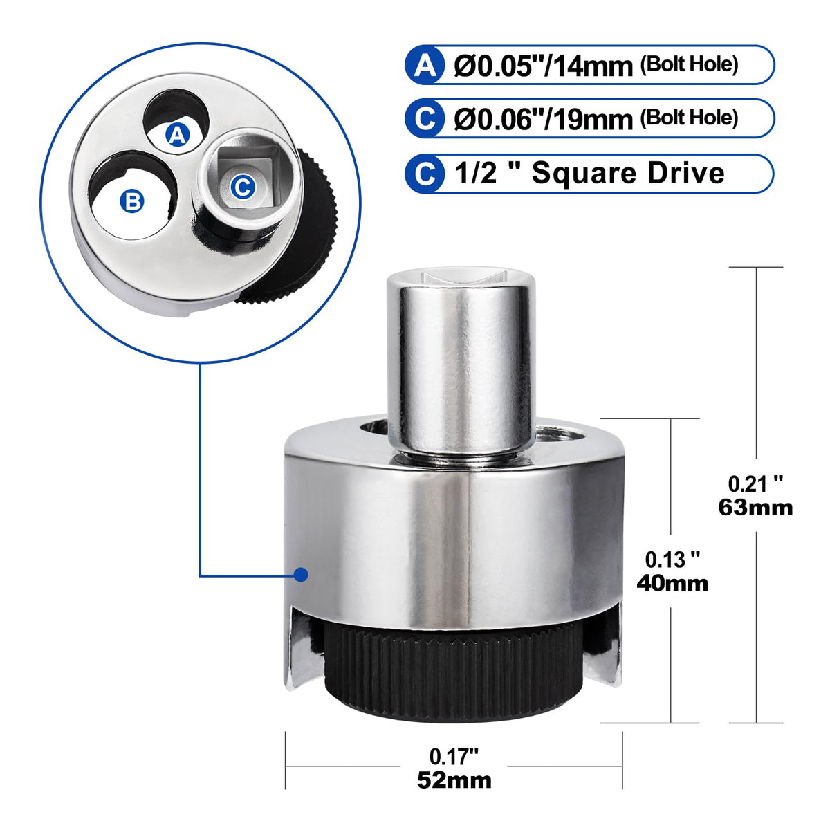 Spurtar Bolt Extractor reaching near the mounting surface for tight spaces.