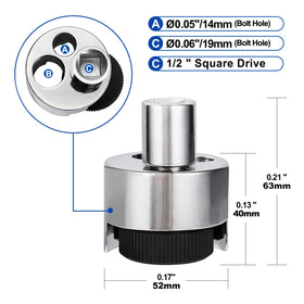 Spurtar Bolt Extractor reaching near the mounting surface for tight spaces.