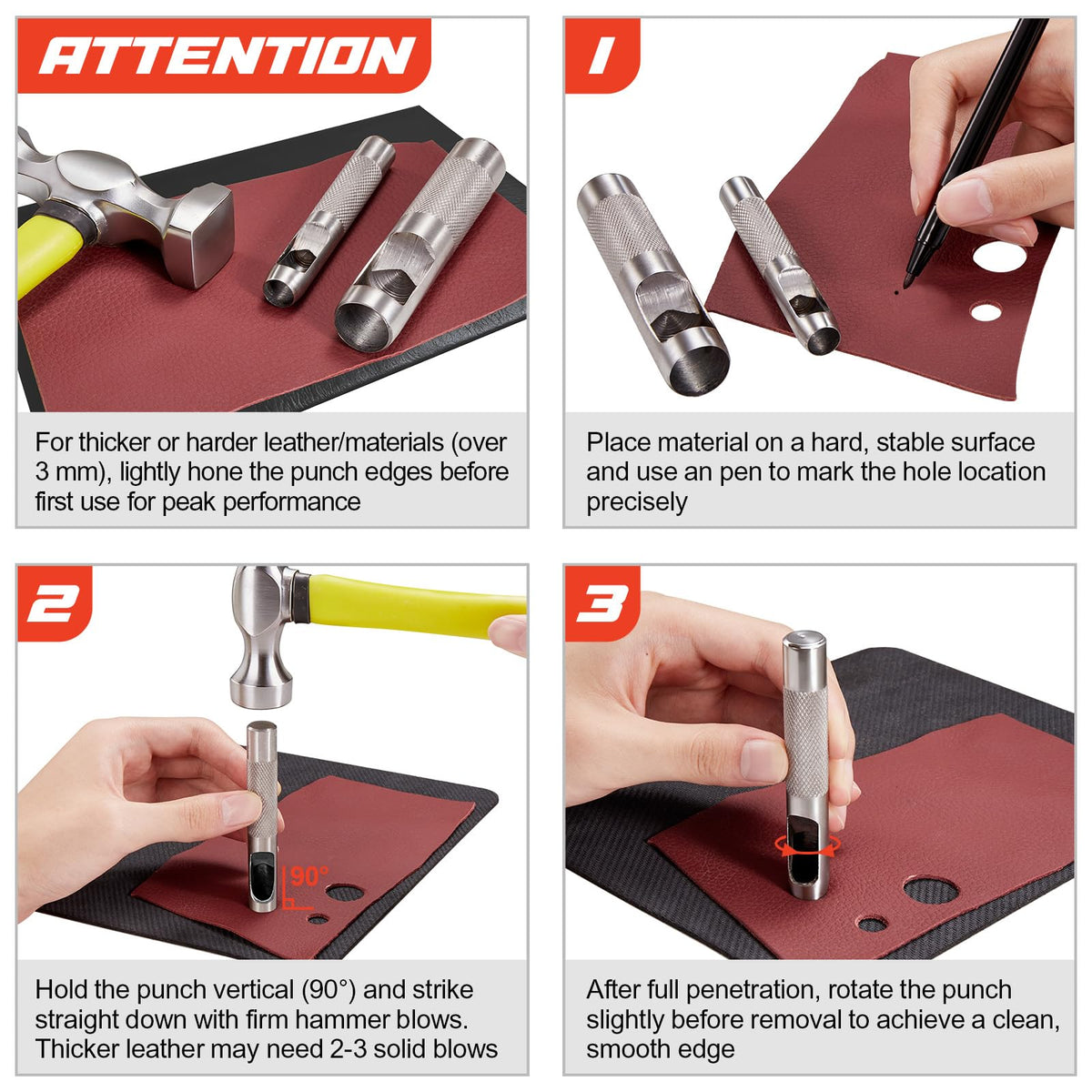 Spurtar leather punch used on belts for neat holes
