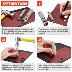 Spurtar leather punch used on belts for neat holes