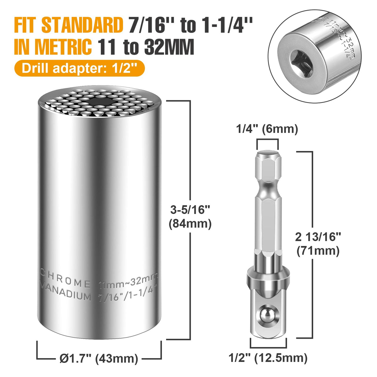 Spurtar universal socket 11-32mm handles larger bolts with ease in workshops