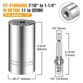 Spurtar universal socket 11-32mm handles larger bolts with ease in workshops