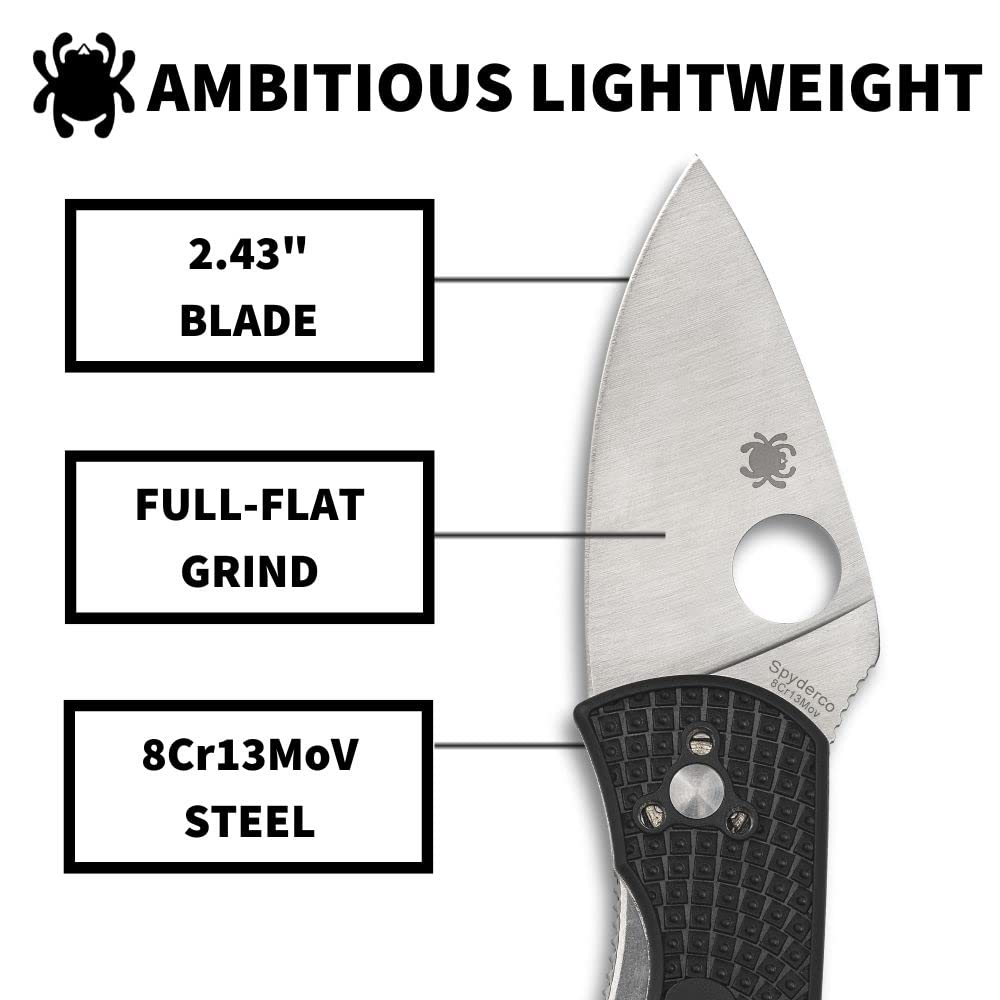 Spyderco Ambitious liner lock in action ensuring blade safety during use
