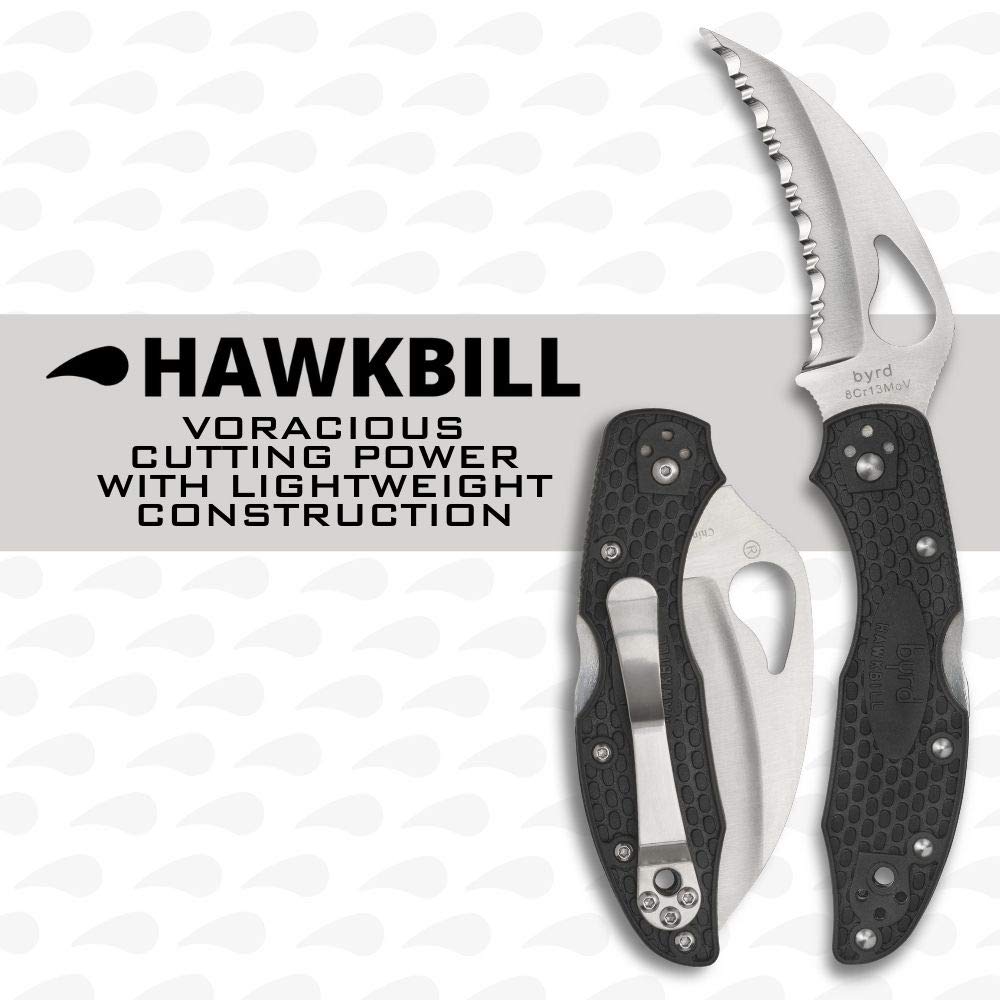 Spyderco Byrd FRN handle with Bi-Directional Texture for secure grip