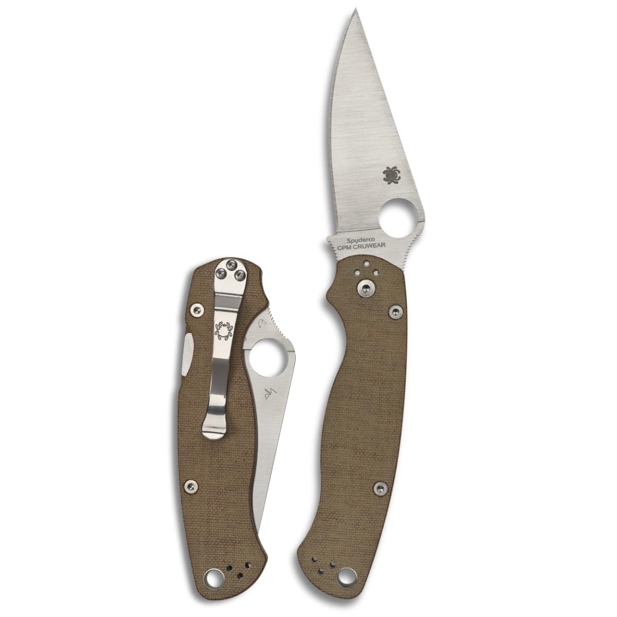 Spyderco Para Military 2 blade in Cru-Wear steel designed for tough cuts.
