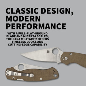 Spyderco Para Military 2 compression lock for secure one-handed use.