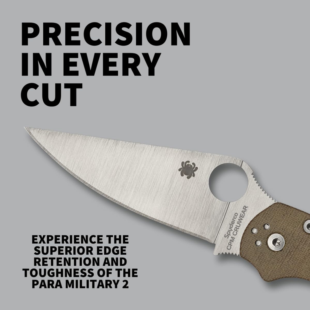 Spyderco Para Military 2 Micarta handle close-up showing grip comfort.